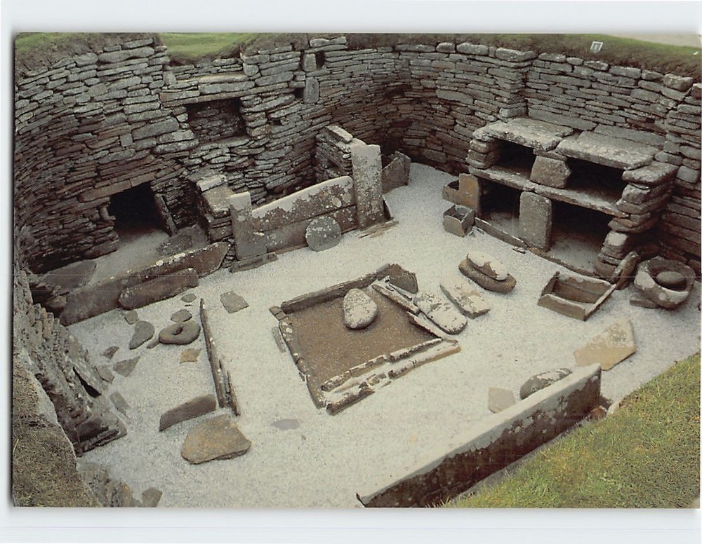 Postcard Skara Brae hut No. 1 Skara Brae Scotland
