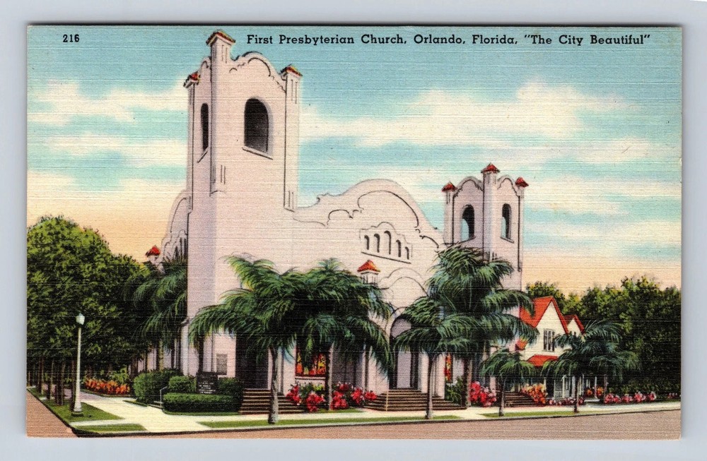 Orlando FL-Florida First Presbyterian Church Vintage Postcard