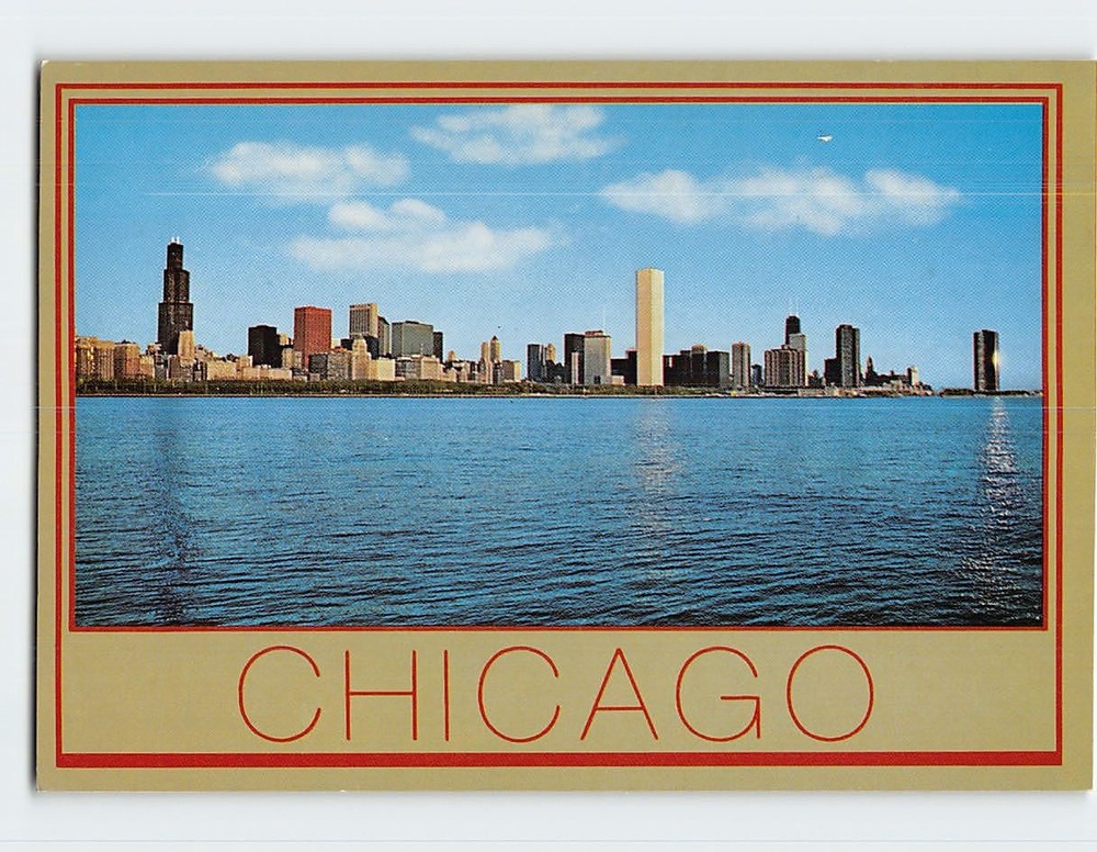 Postcard The Chicago Skyline form Lake Michigan Chicago Illinois USA