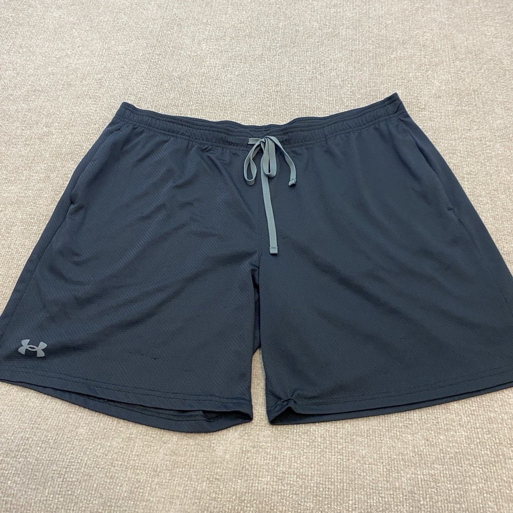 Under Armour Shorts Mens 3XL Black 9 Inch Athletic Running Gym Mesh Basketball