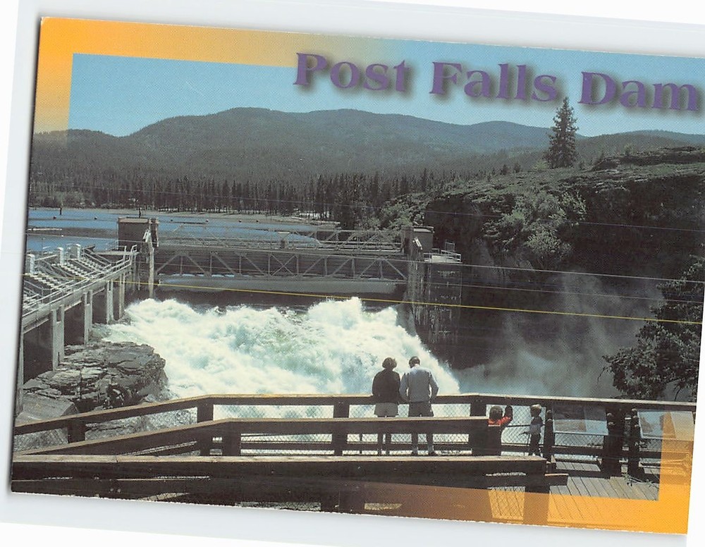 Postcard Post Falls Dam Post Falls Idaho USA