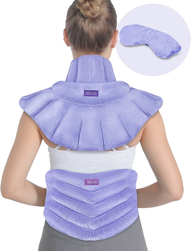 Microwaveable Heating Pads for Back Neck Shoulder Pain Relief Set of 3 Moist Heat Therapy Wraps