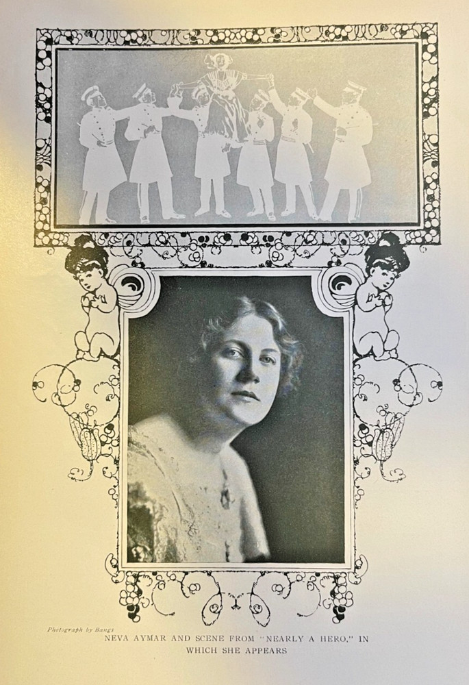 1908 Vintage Magazine Illustration Actress Neva Aymar