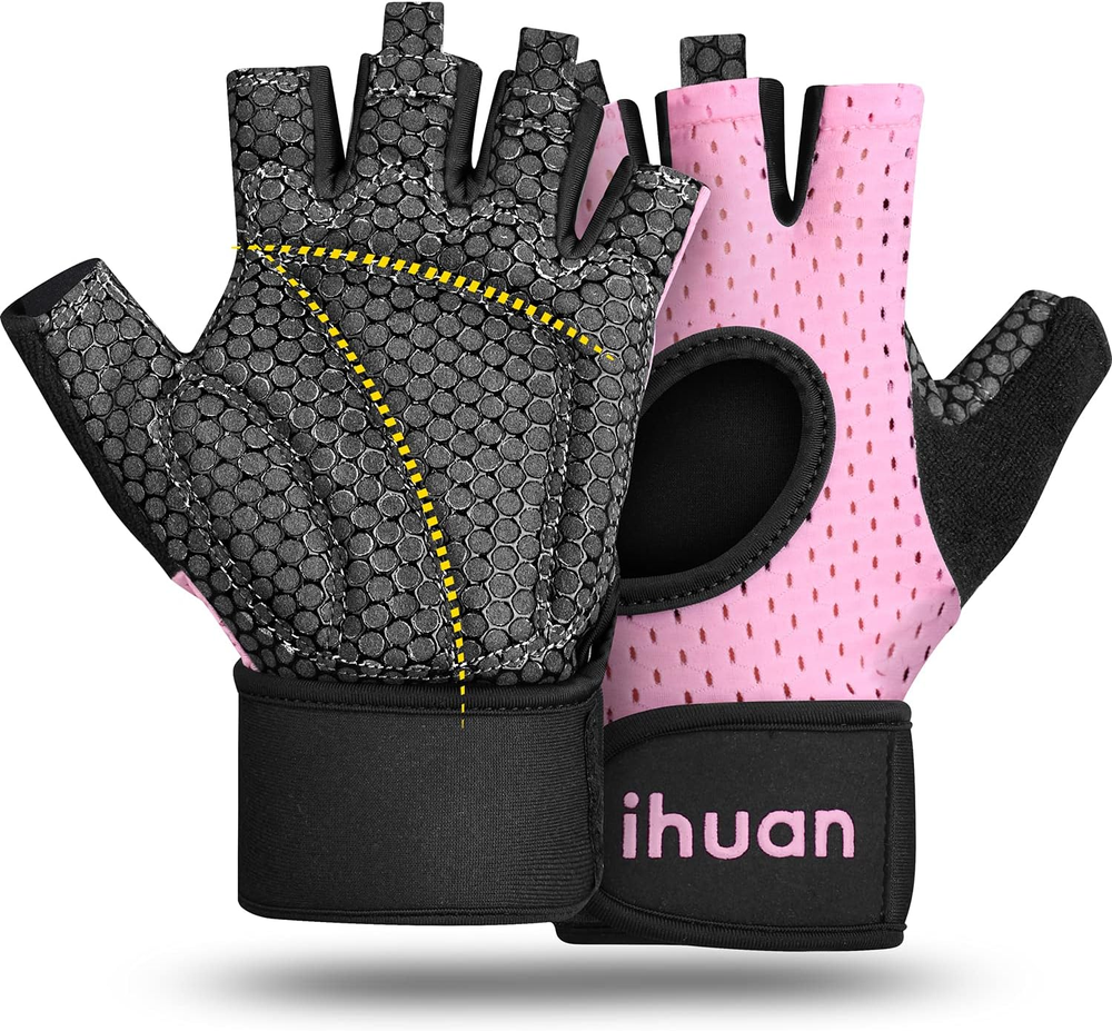 Breathable Weight Lifting Gloves: Fingerless Workout Gym Gloves with Wrist Suppo