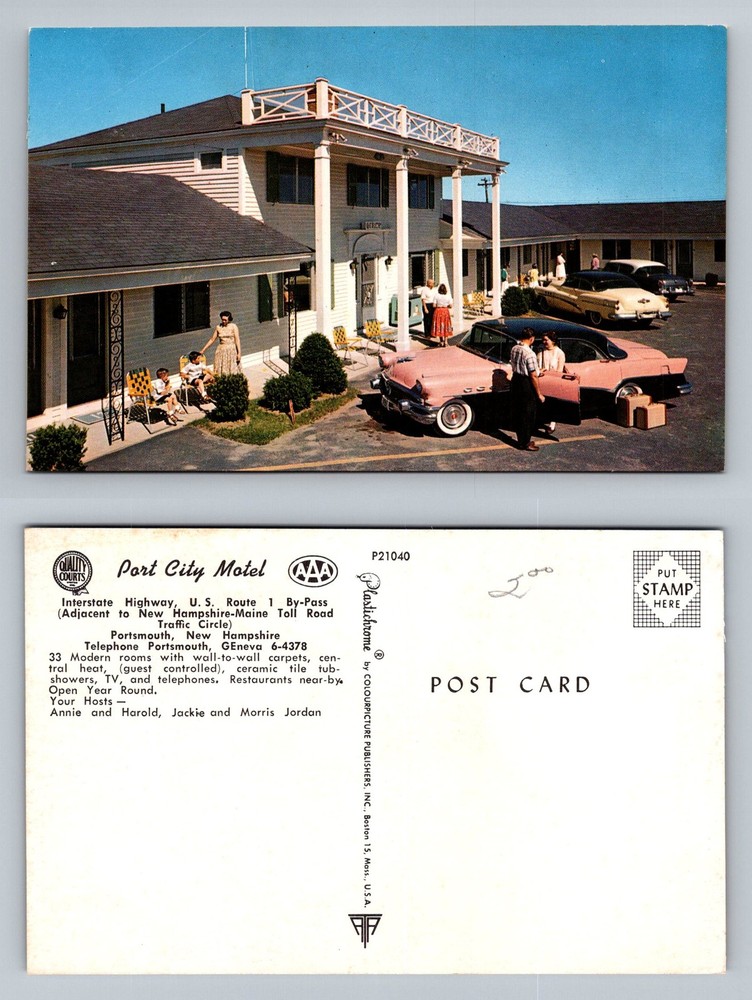 Portsmouth, NH-New Hampshire, Port City Motel US Route 1 Vintage Postcard