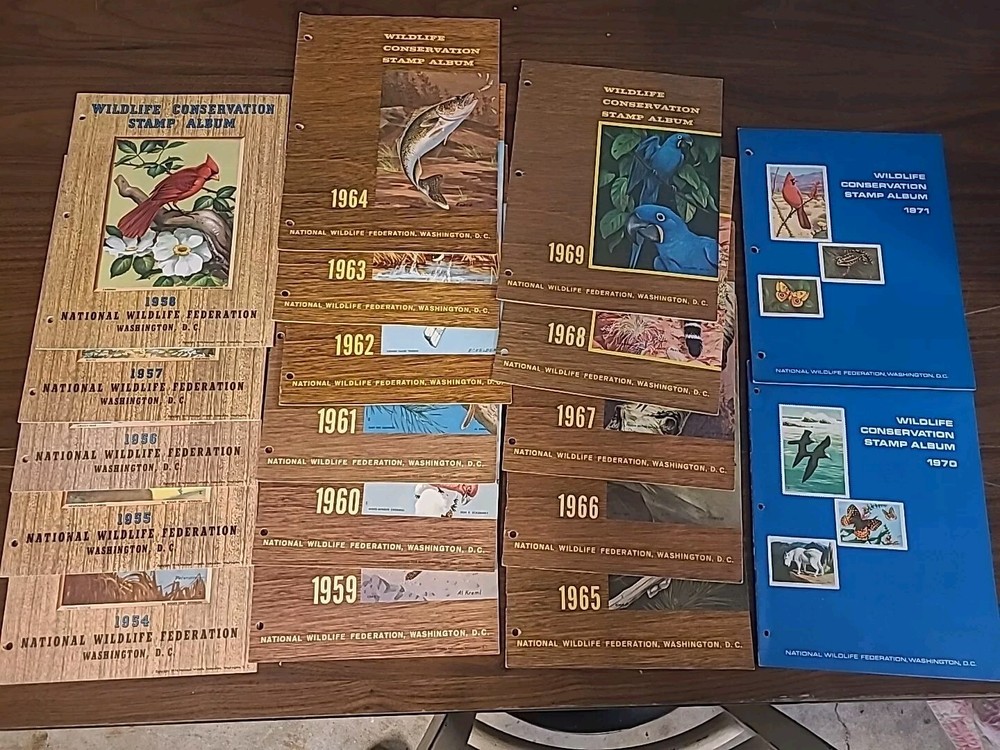 Vintage Wildlife Stamp Album National Wildlife Federation 18 Years 1954-71 Full