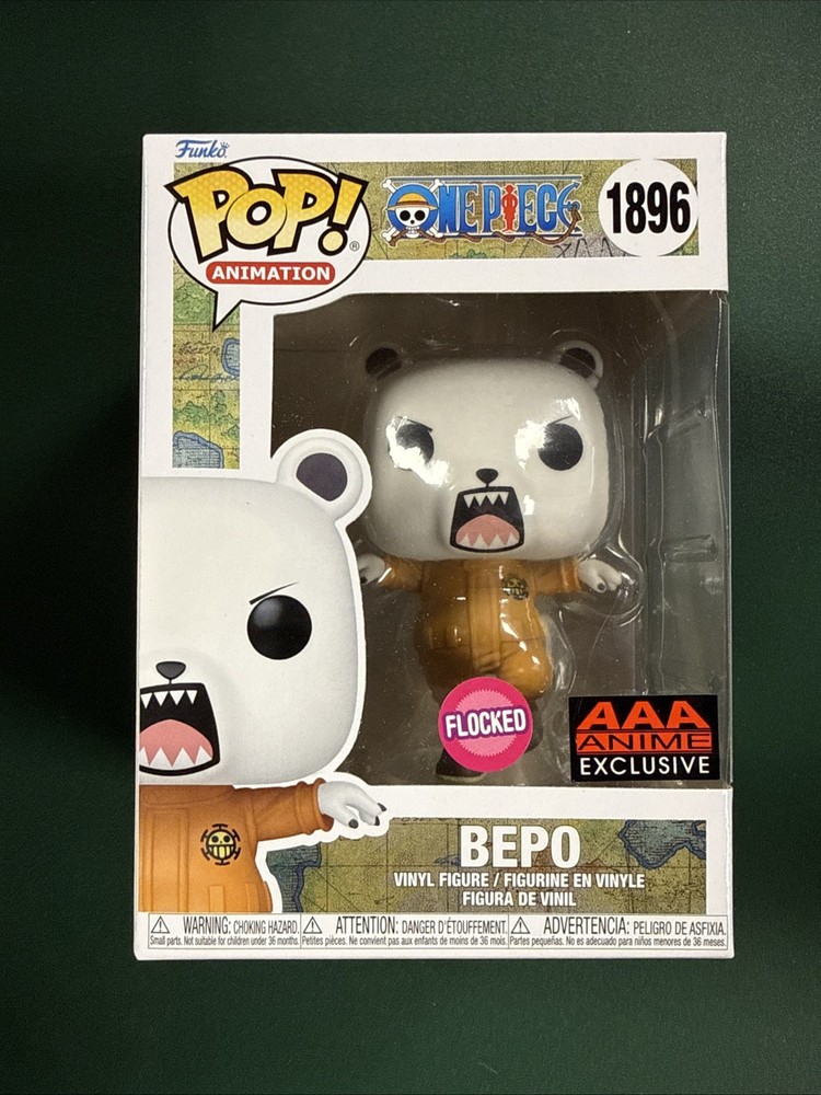 Funko Pop One Piece: Bepo (Flocked) Figure w/ Protector (AAA Anime Exclusive)