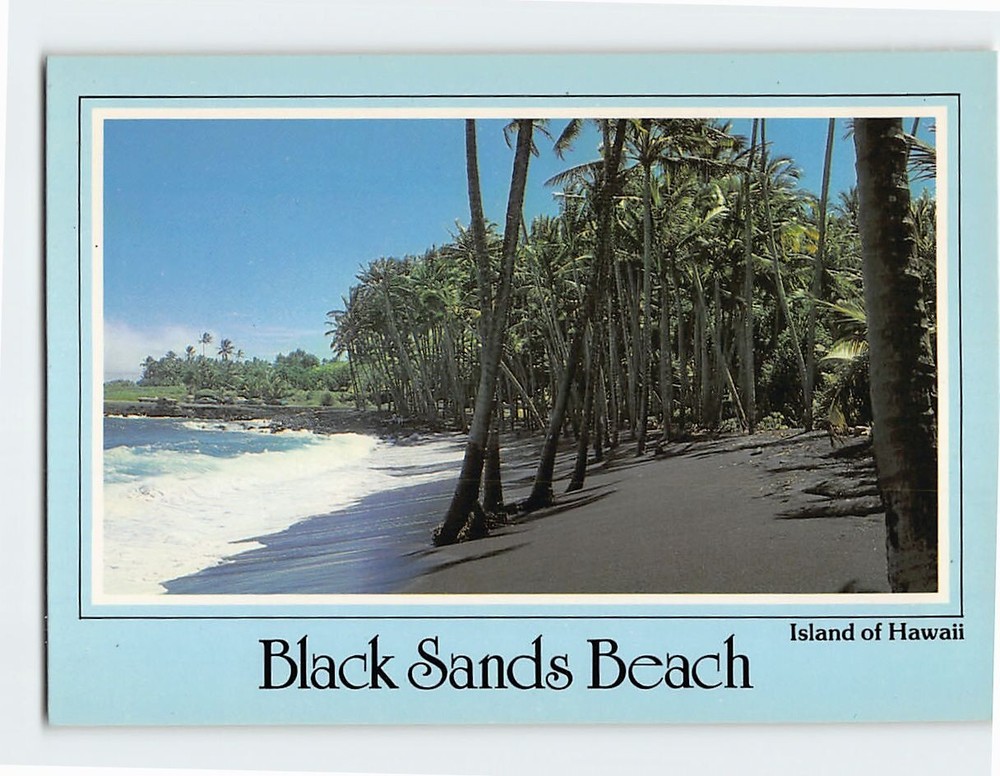 Postcard Black Sands Beach Kalapana Hawaii USA