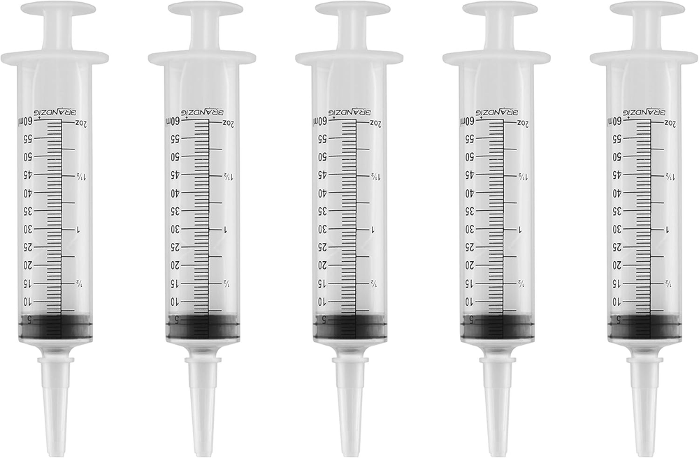 60ml Sterile Catheter Tip Syringes with Covers - Pack of 5 Disposable Medical