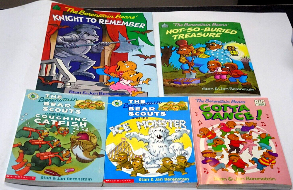 Fun Lot of 5 STan & Jan Berenstain Bears Kids & Chaptor Books 1990s Era