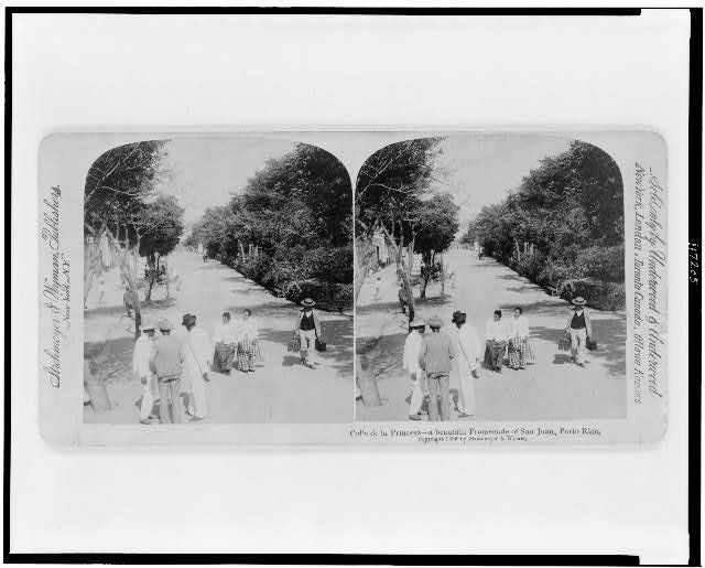 Photo of Stereograph,Calle de la Princessa,San Juan,Puerto Rico,Promenade,c1899