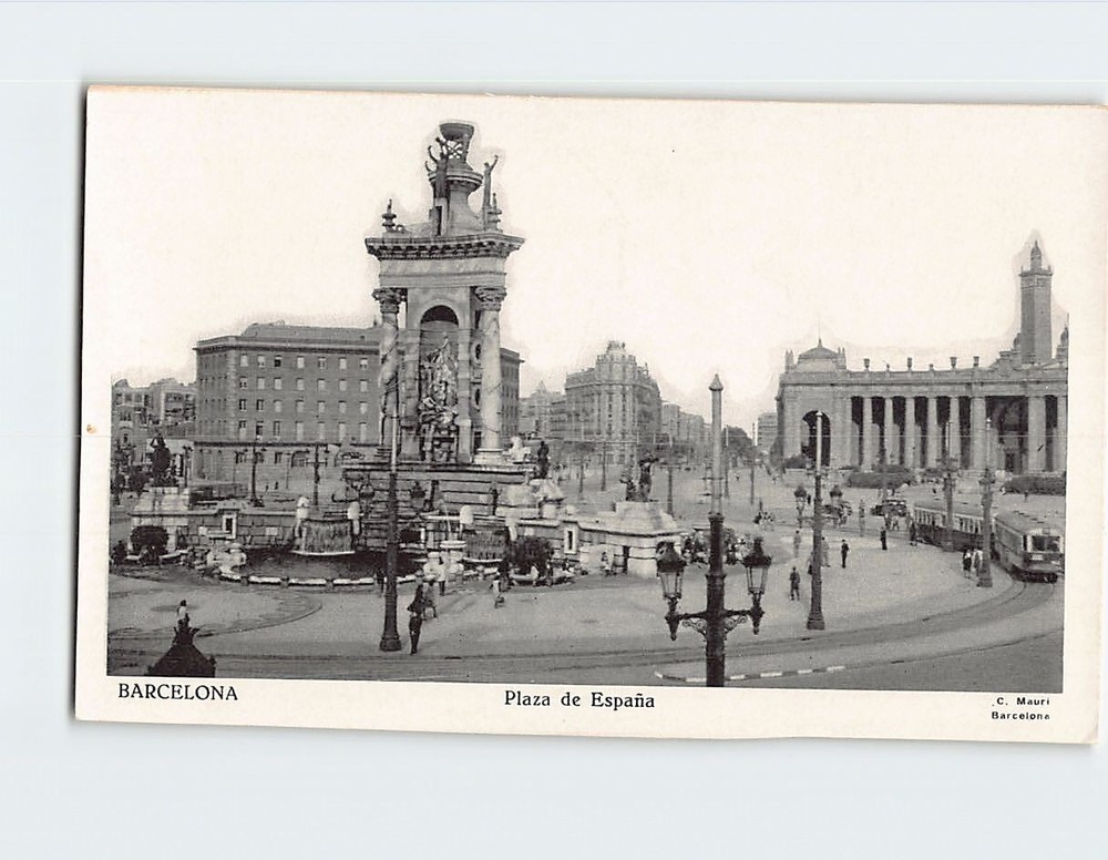 Postcard Plaza de España Barcelona Spain
