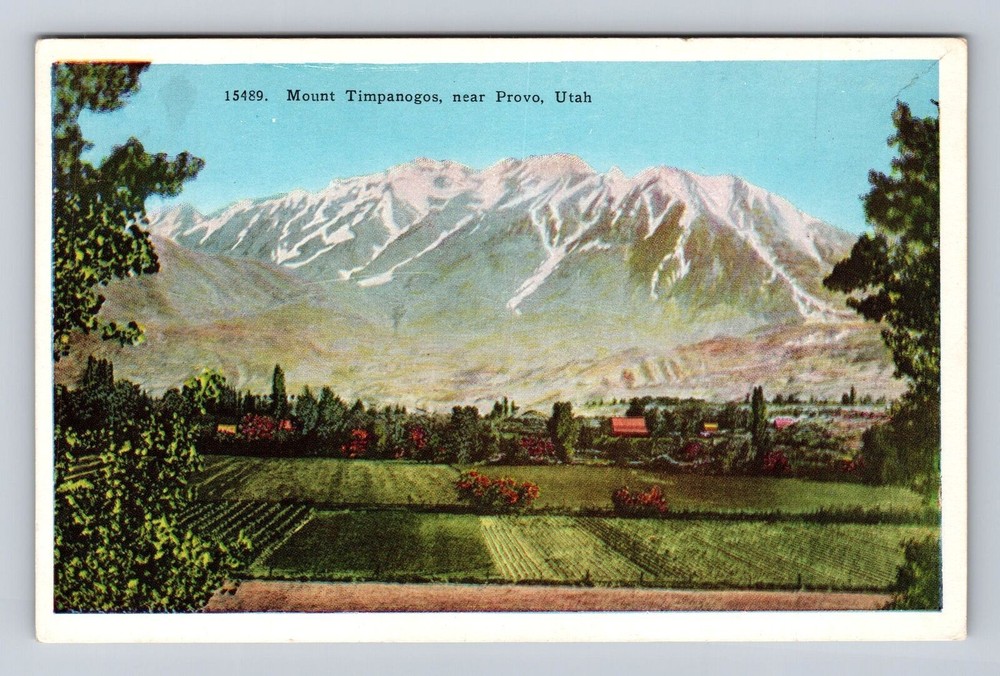 Provo UT-Utah, Mount Timpanogos, Antique Vintage Souvenir Postcard