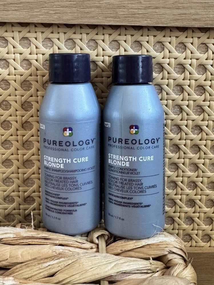 Pureology Strength Cure Blonde Shampoo & Conditioner Set 1.7 Oz Each For Color-T