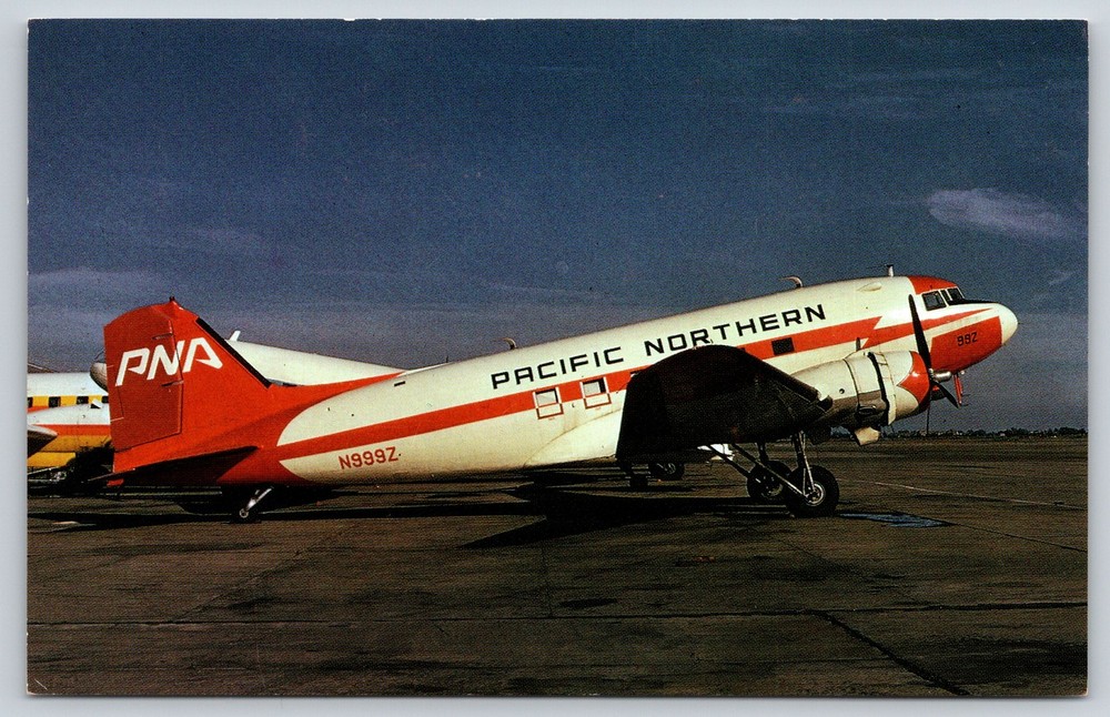 Aircraft~Pacific Northern Airlines~Douglas DC-3 Airliner~Runway Scene~1950s PC