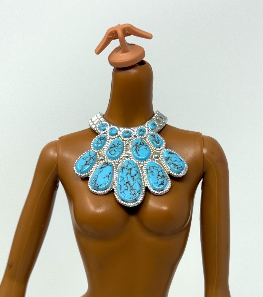 Barbie Gemstone Fantasy Turquoise Model Muse Doll Outfit Jewelry Silver Necklace