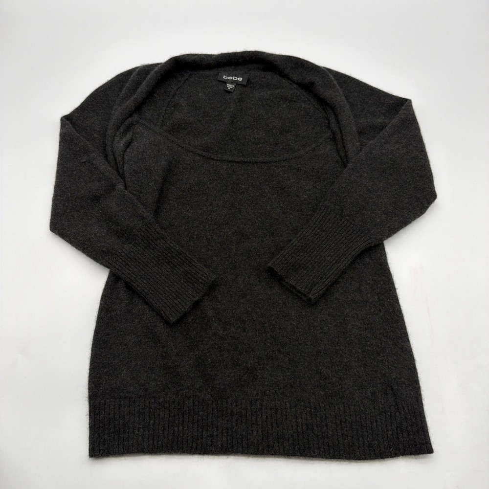 Bebe Sweatshirt Women M Dark Gray 100% Cashmere .#45659