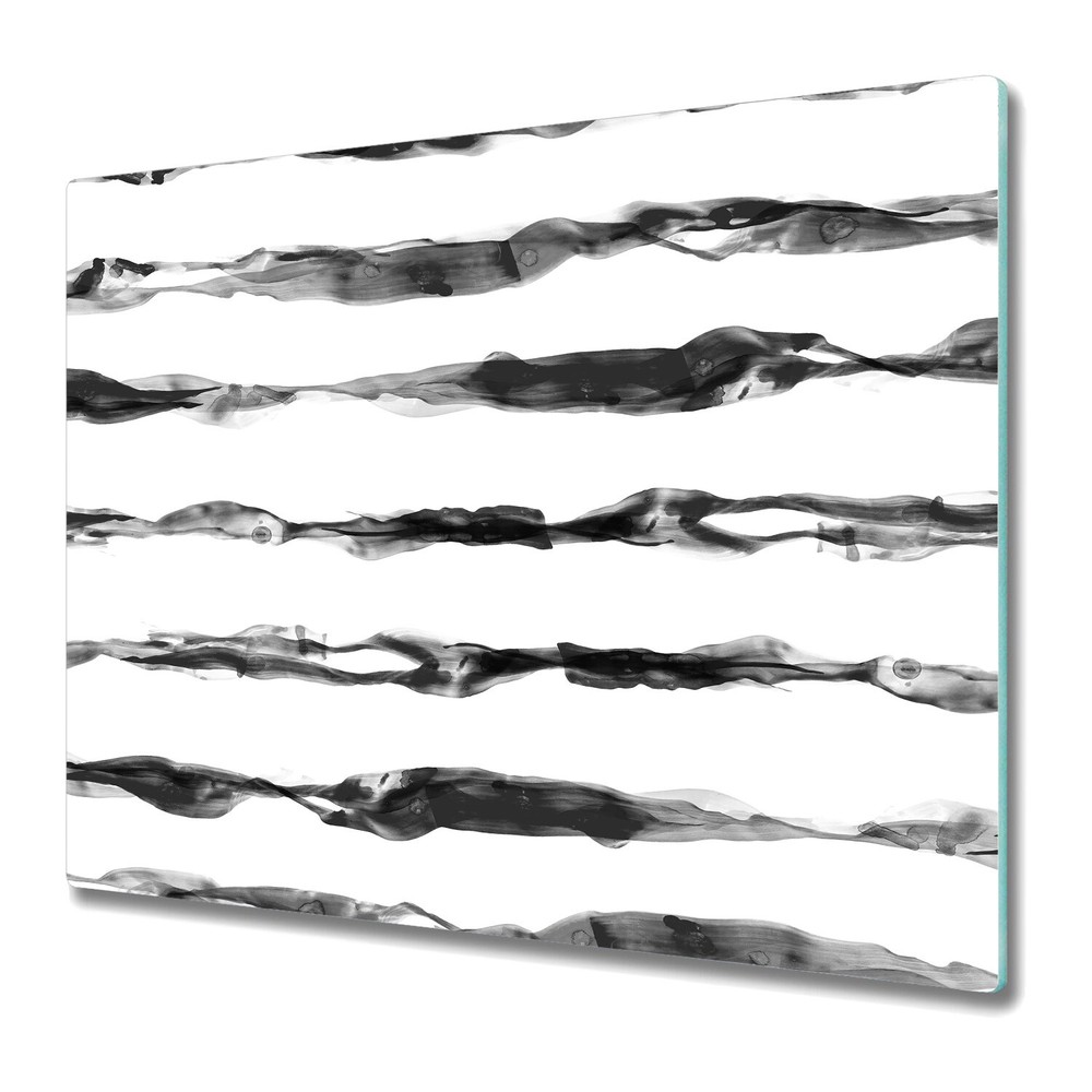 Glass Induction Ceramic Hob Cover Inked Stripes Abstract Watercolour 60x52