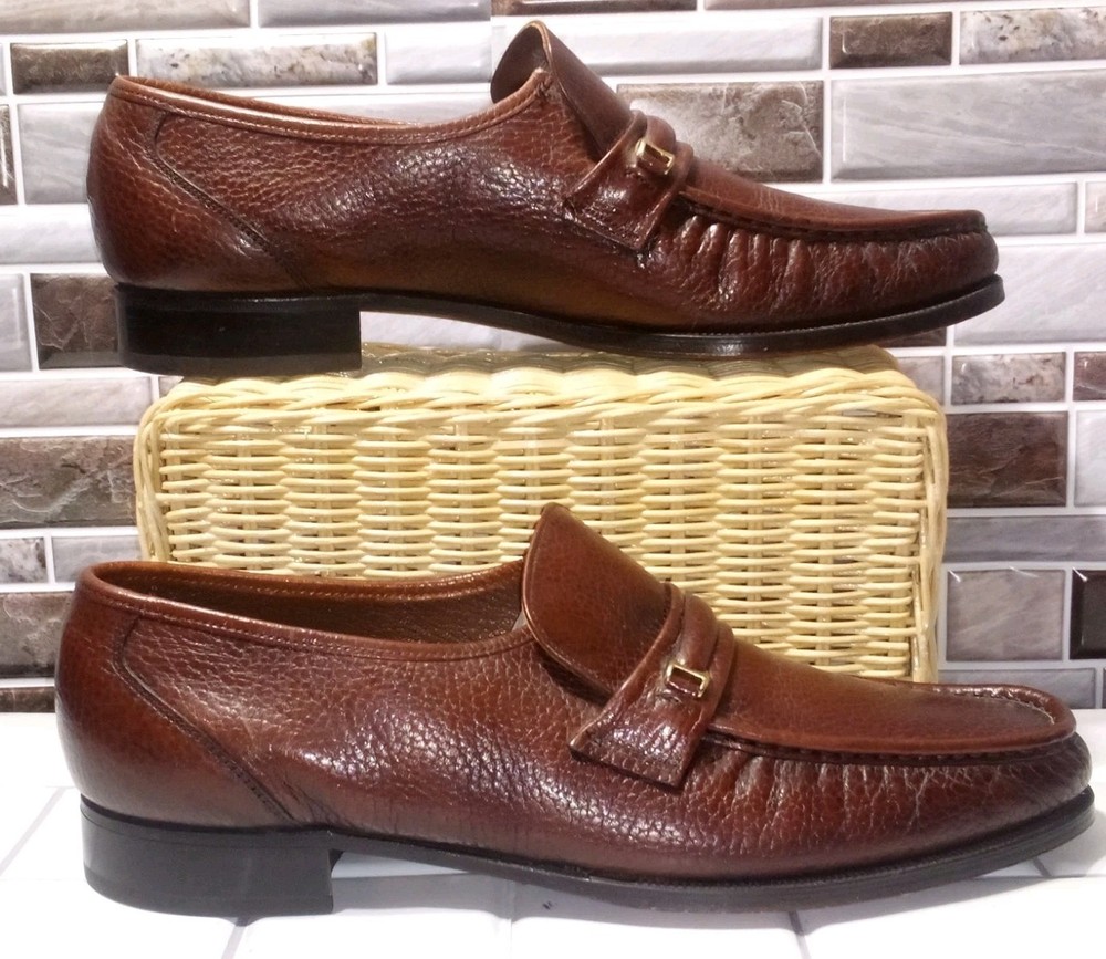 Florsheim Imperial Men's 10B Brown Leather Slip-on Loafer Italy