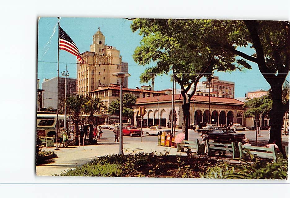 Postcard Open Air Post Office Downtown Business Section St. Petersburg Florida