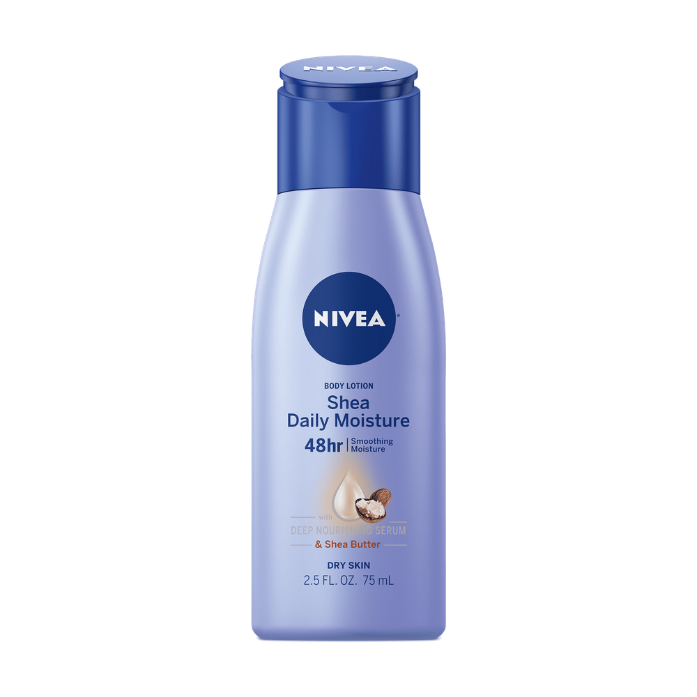 NIVEA Shea Nourish Body Lotion Dry Skin Lotion with Shea Butter 2.5oz (3 Pack)
