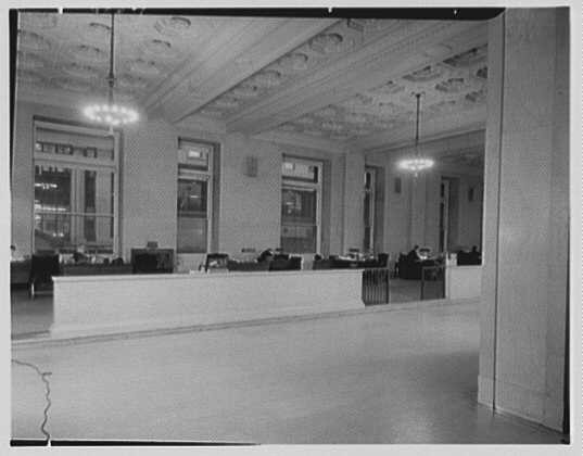 New York NY First National City Bank Interior 1955 42nd St Madison Ave