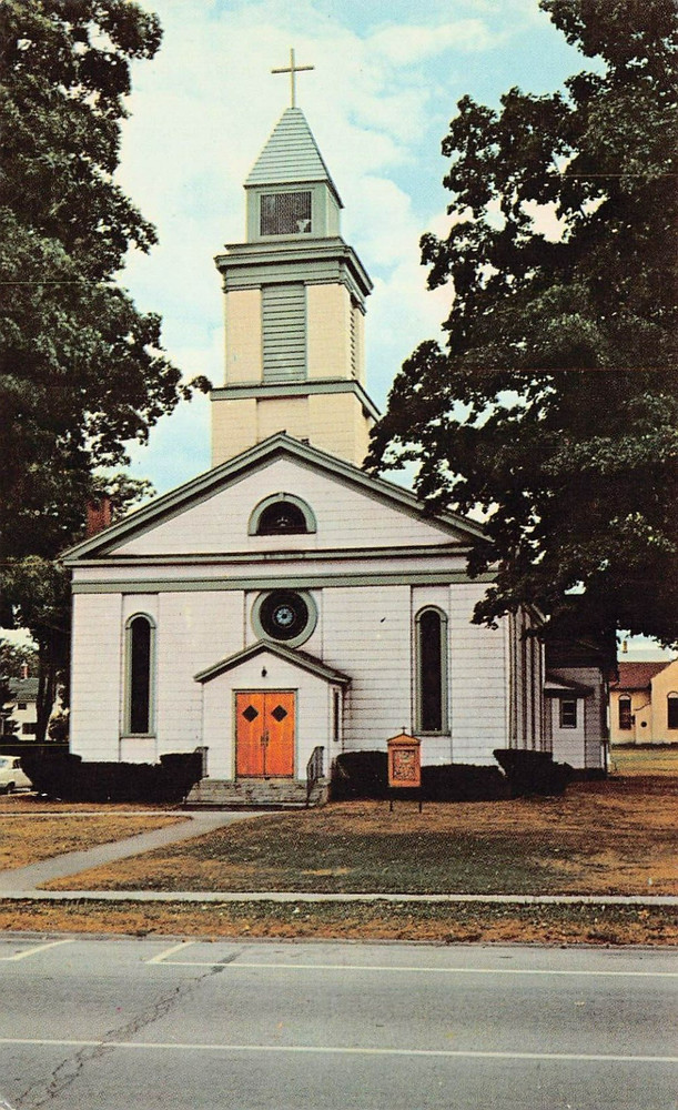 St Paul's Lutheran Church Dansville New York NY Red Cross Vtg Postcard A23
