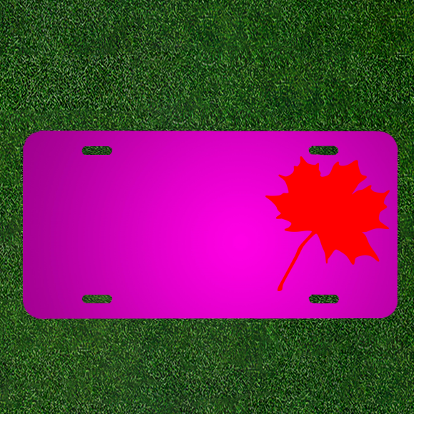 Create Your Custom Car License Plate with Personalized Names on a Stylish Maple Red Leaf Design
