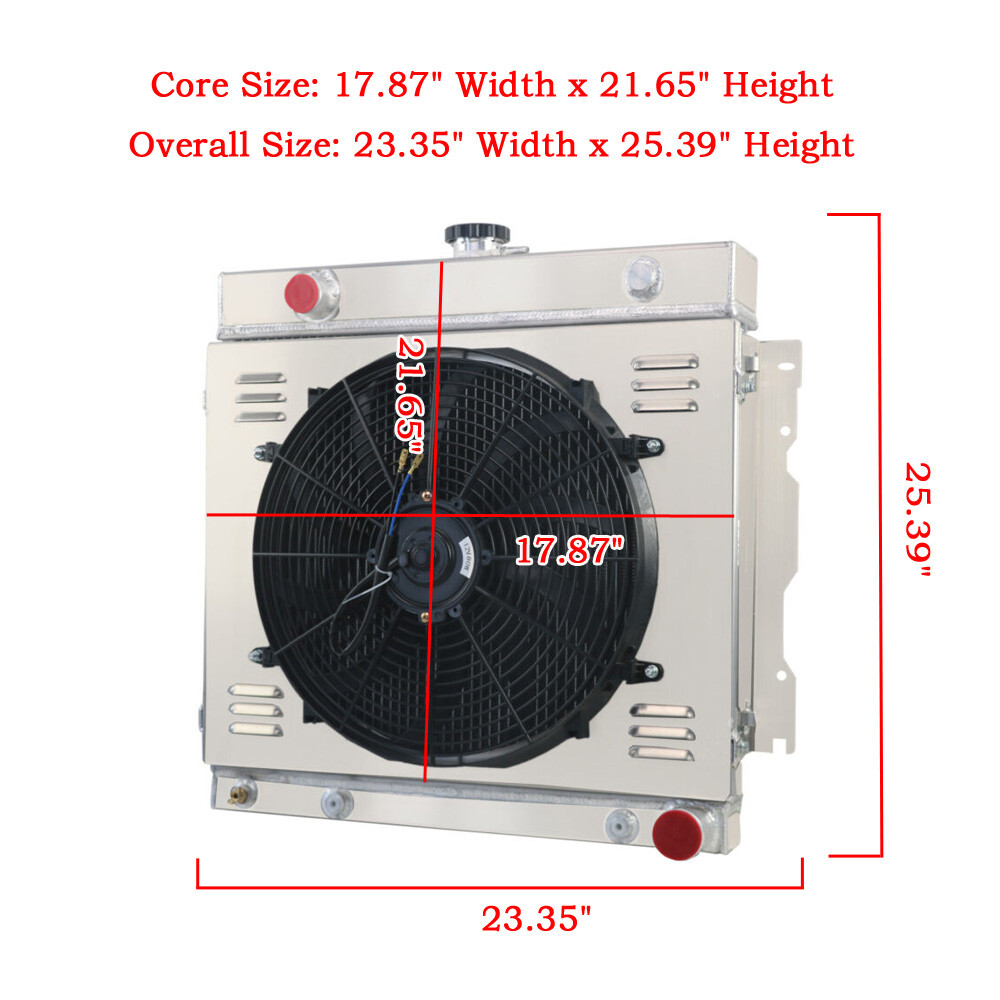 3Row Radiator Shroud Fan For 73~79 Dodge D/W 100 200 300 Truck 5.2L/5.9L V8 NEW