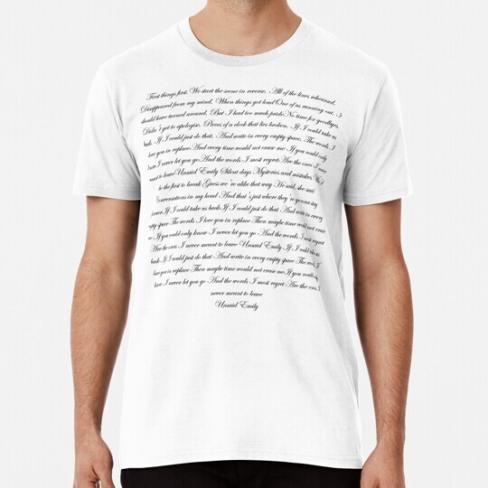 Unsaid Emily Lyrics S to 5XL Made in the USA T-Shirt
