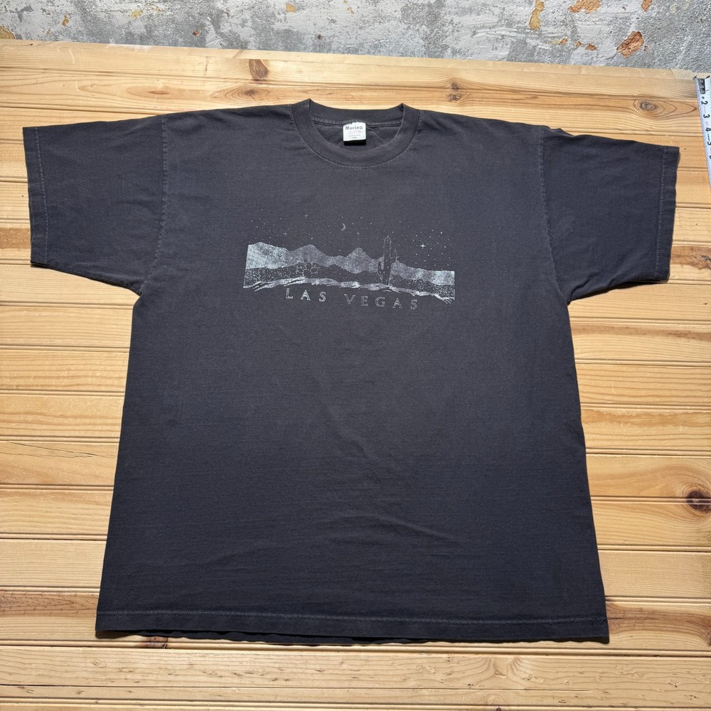 Vintage 90s Las Vegas Desert Cactus Landscape Graphic Souvenir T-Shirt USA - XXL
