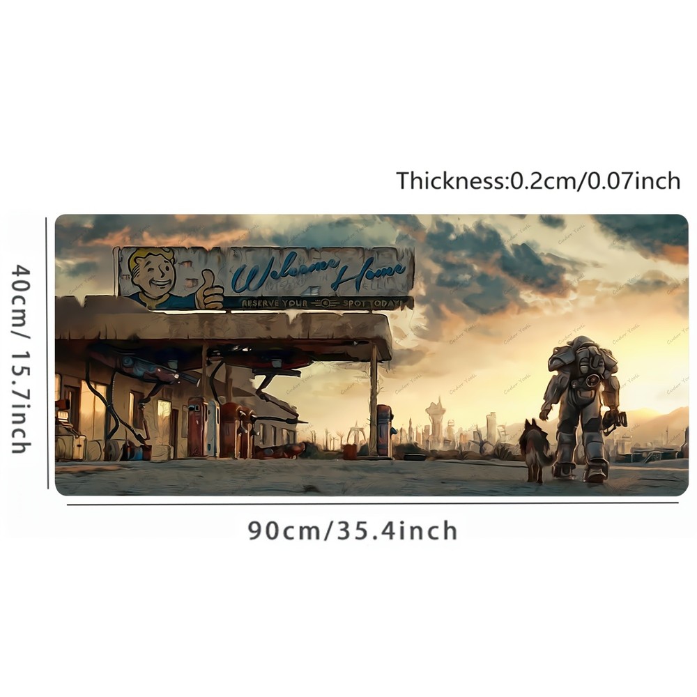 40*90cm Anime Fallout Large Mouse Pad - Ultra-Smooth Surface, Non-Slip Waterproo