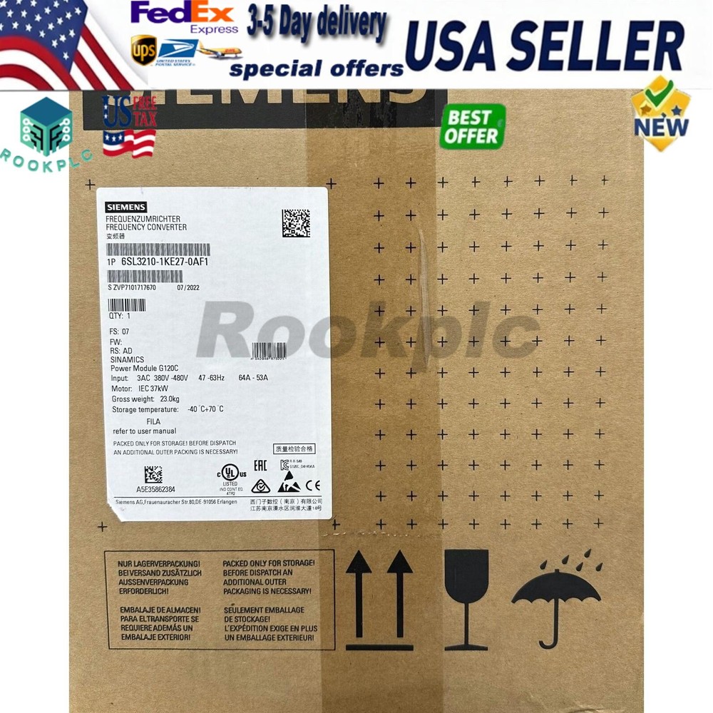 New Siemens 6SL3210-1KE27-0AF1 SINAMICS G120C 37KW Inverter 6SL3 210-1KE27-0AF1