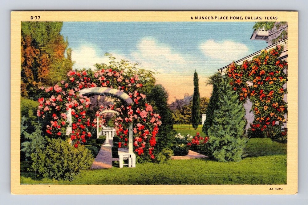 Dallas TX-Texas, A Munger Place Home, Antique, Vintage Souvenir Postcard