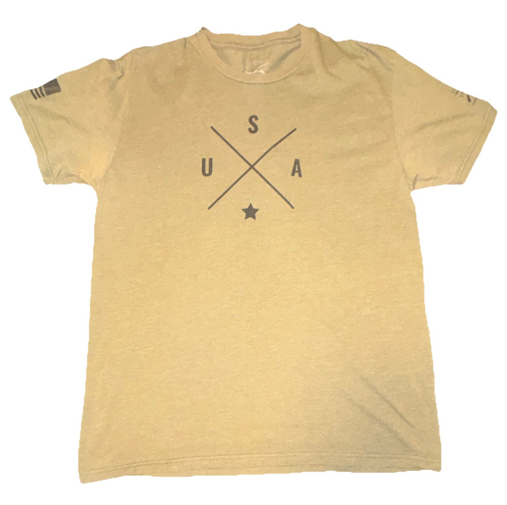 Grunt Style Men's L Army Green Cotton USA Graphic Logo Crew Neck T-Shirt