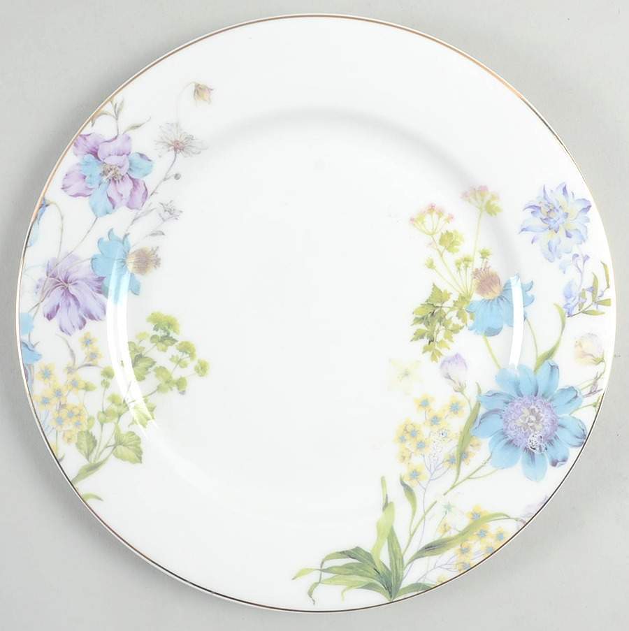 Grace's Teaware Blue Wild Floral Salad Plate 11687394