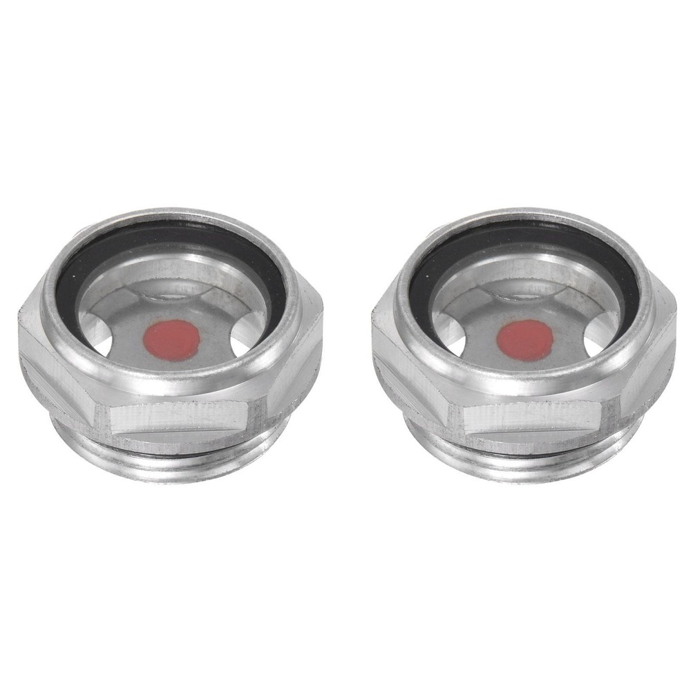 Air Compressor Oil Level Gauge Sight Glass M33x2mm Male Thread Aluminum 2Pcs
