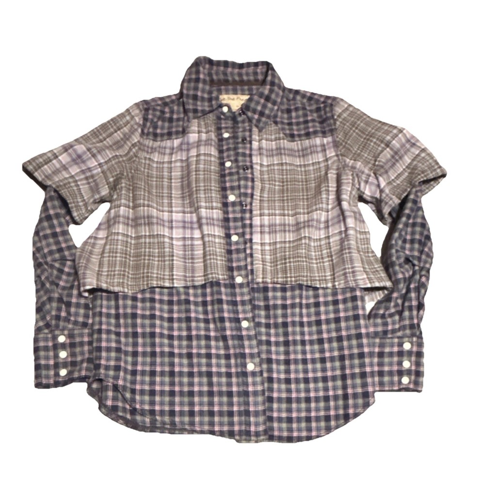 We The Free Multicolor Plaid Flannel Button-Up Long Sleeve Shirt XS