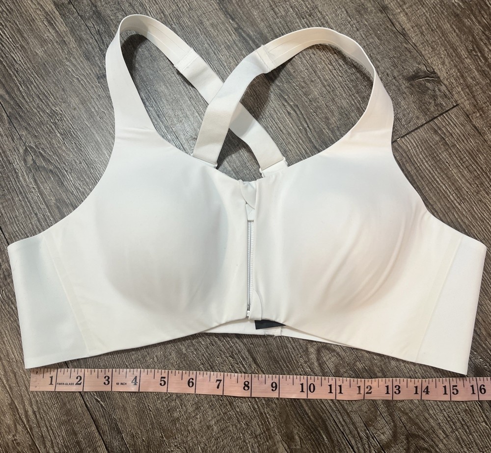 Knix White Catalyst Front Zip Sports Bra Size 5 Womens EUC