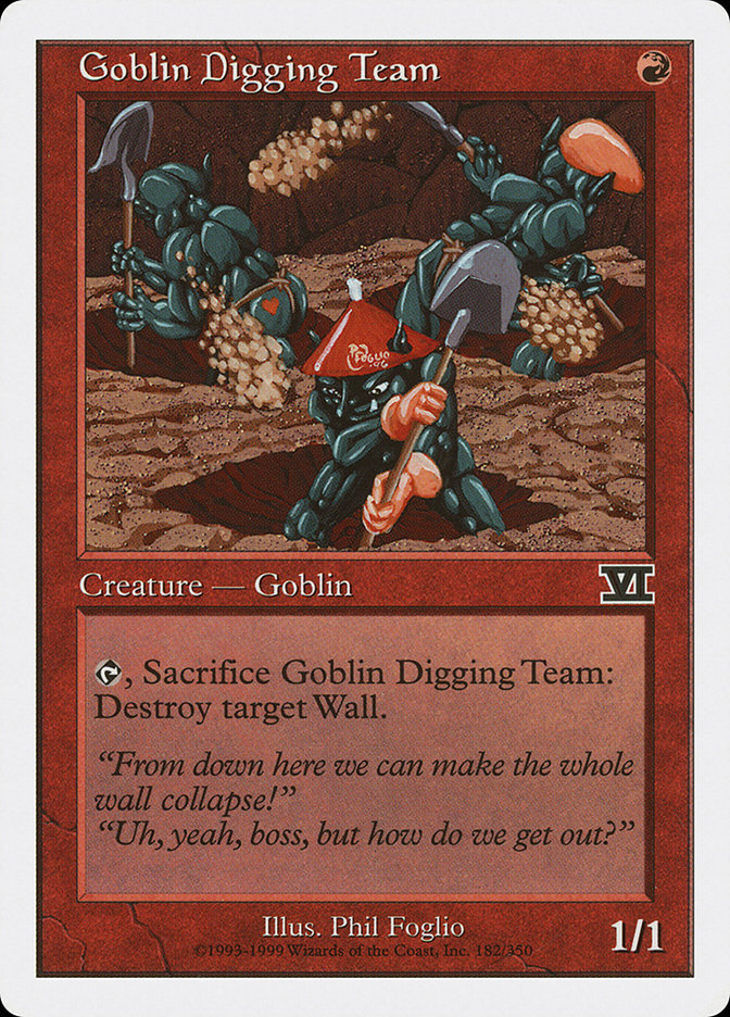 MTG Magic the Gathering Goblin Digging Team (182/351) Sixth Edition MP