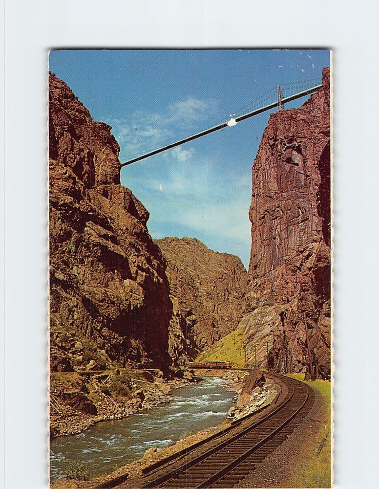 Postcard Royal Gorge Suspension Bridge Canon City Colorado USA