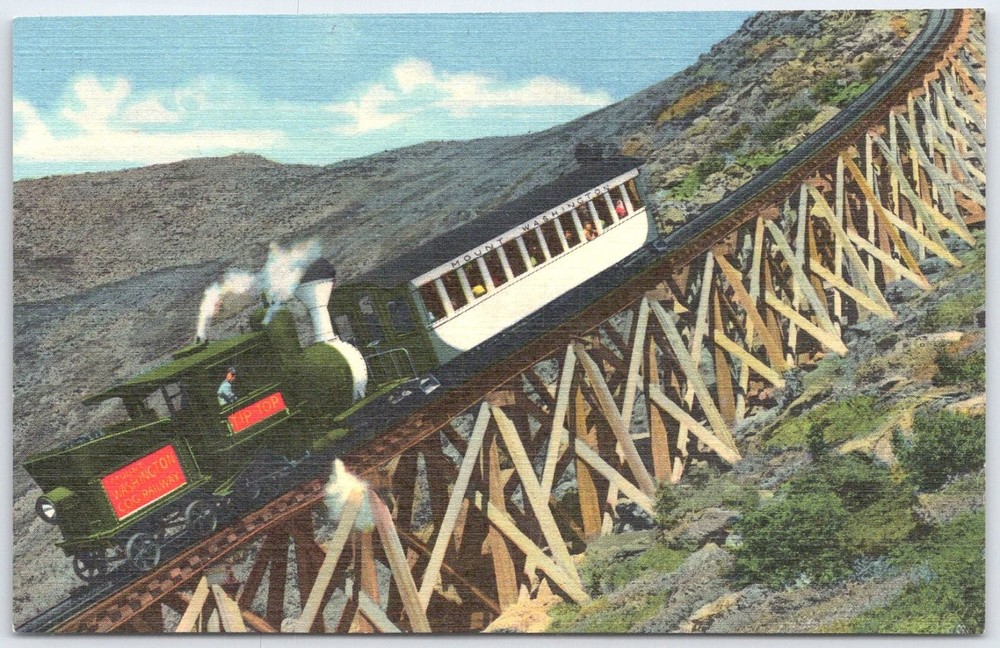 Jacob's Ladder Mt. Washington Cog Railway White Mountains NH Postcard