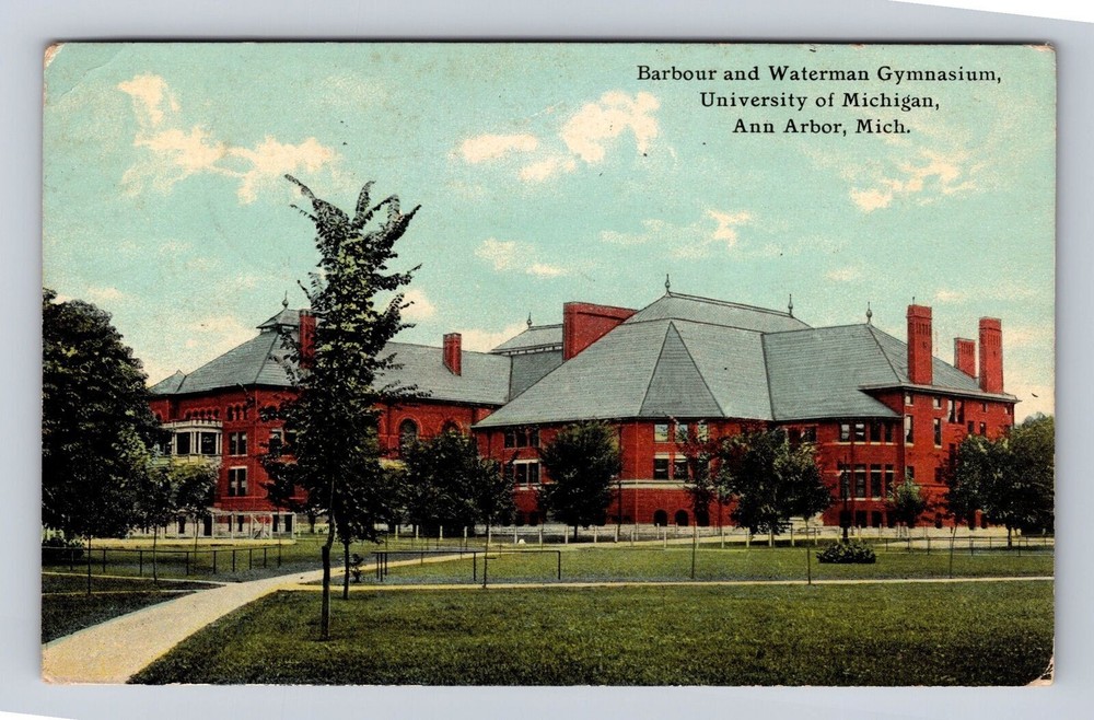 Ann Arbor MI-Michigan, University of Michigan Gymnasium, Vintage Postcard