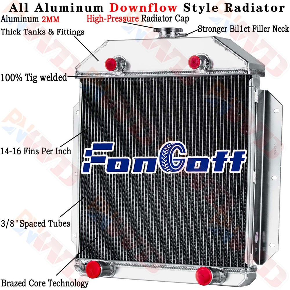 Aluminum 3 Row Radiator For 1949-1953 Ford Ranch Wagon Victoria Flathead Engine
