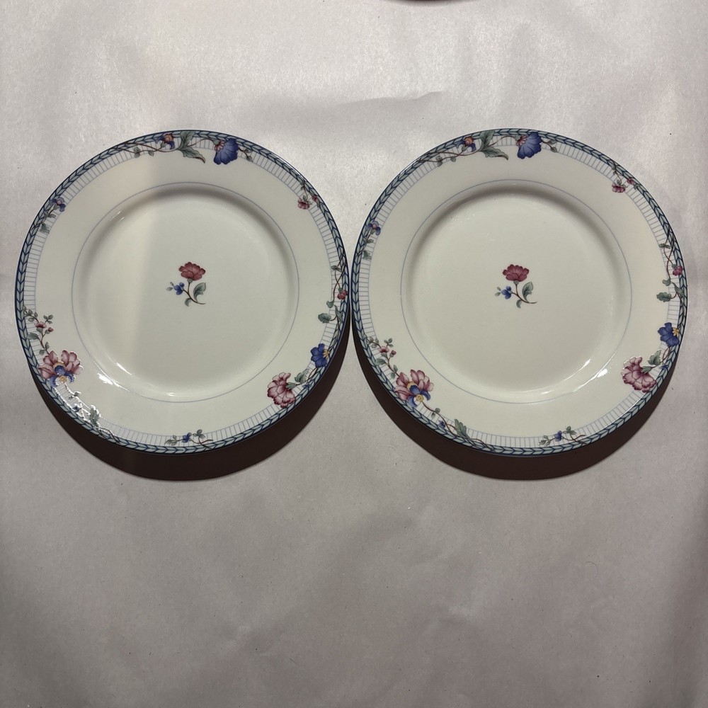 Set of 2 - Oneida Select Collection Blue Lattice Salad/Desert Plates 7 5/8