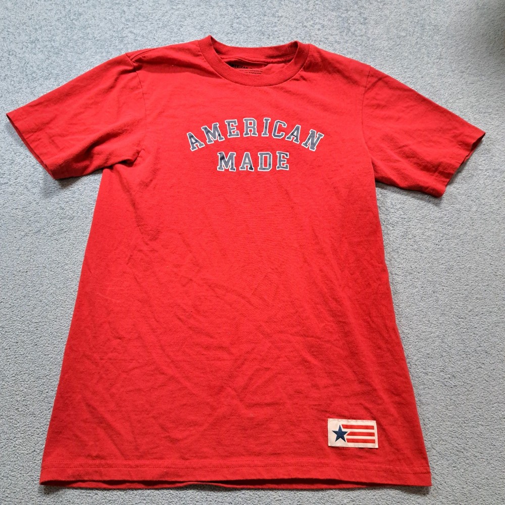 American Giant American Made T-shirt Mens Size Small Red Casual Crew Neck