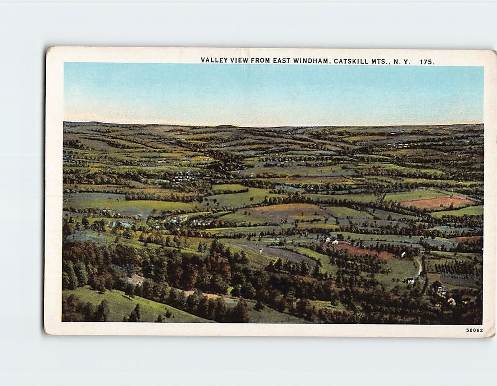 Postcard Aerial View Valley from East Windham Catskill Mountains New York USA
