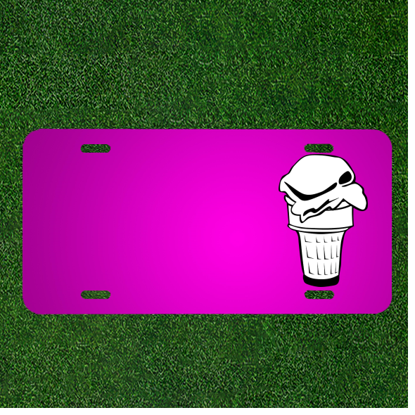 Create Personalized Car License Plates Featuring Names on Ice Cream Cone Scoops