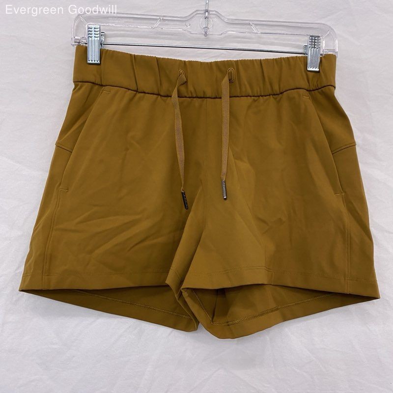 Lululemon Women's Yellow Drawstring Performance Athletic Shorts Size 4
