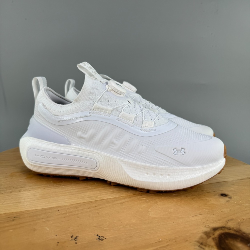 Under Armour HOVR Phantom Fore BOA Men's Size 9 White Golf Shoes Waterproof NEW